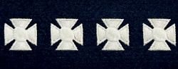 Maltese Cross 3/4" x 3/4" Hash Marks - WHITE on DARK NAVY
